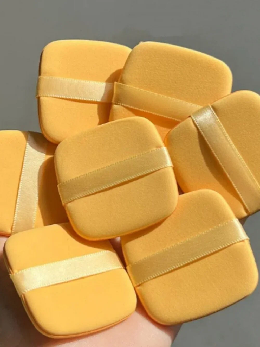 4 Pcs Yellow Square Makeup Sponge Beauty Blenders